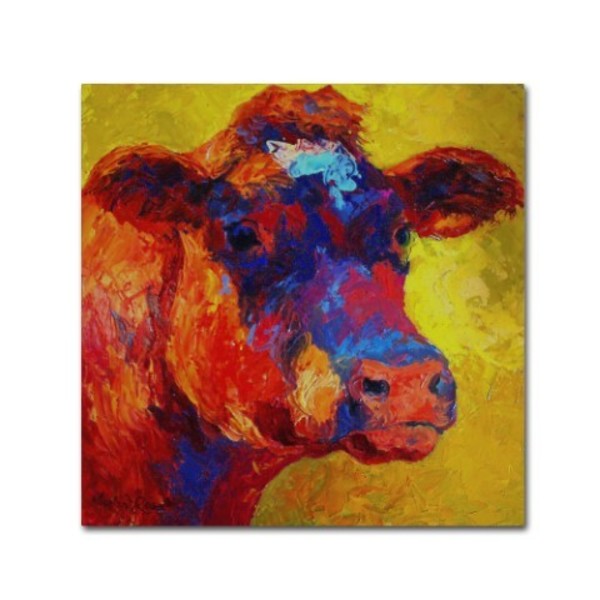 Trademark Fine Art Marion Rose 'Cow' Canvas Art, 24x24 ALI15355-C2424GG